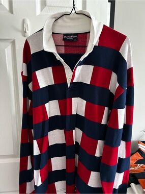 Rowing Blazers Navy Red White Striped Rugby Shirt